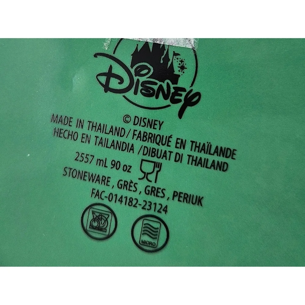 Disney Christmas Serving Bowl‎ Green Mickey Minnie Goofy Donald Holiday Ceramic